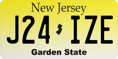 NJ license plate J24IZE