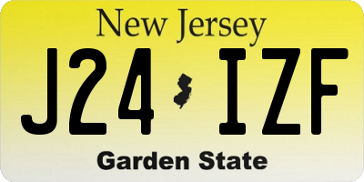 NJ license plate J24IZF