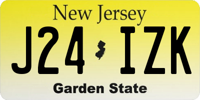 NJ license plate J24IZK