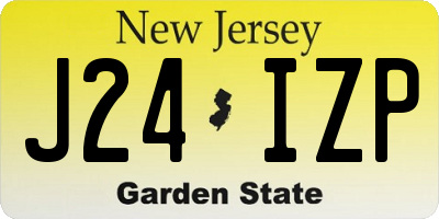 NJ license plate J24IZP