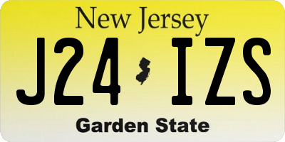NJ license plate J24IZS