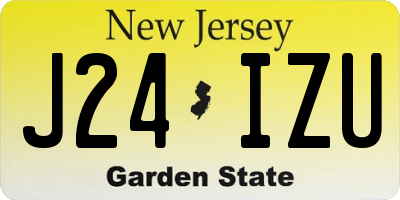 NJ license plate J24IZU