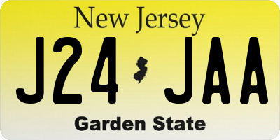 NJ license plate J24JAA