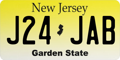 NJ license plate J24JAB