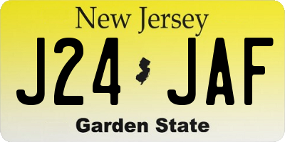 NJ license plate J24JAF