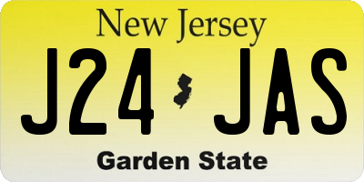 NJ license plate J24JAS