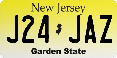 NJ license plate J24JAZ