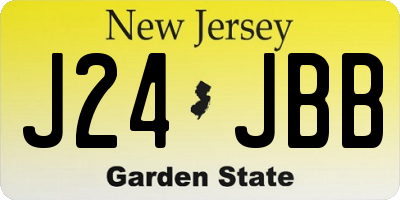 NJ license plate J24JBB