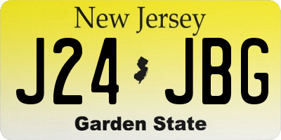 NJ license plate J24JBG