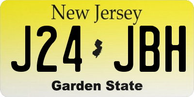 NJ license plate J24JBH