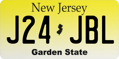 NJ license plate J24JBL