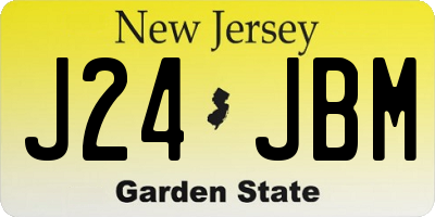NJ license plate J24JBM