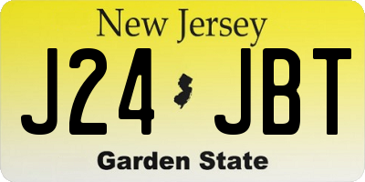 NJ license plate J24JBT
