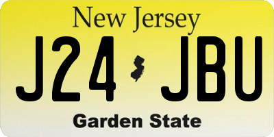 NJ license plate J24JBU