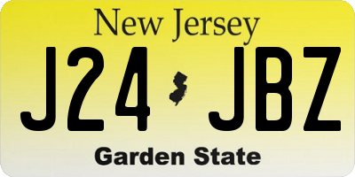 NJ license plate J24JBZ