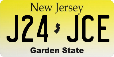 NJ license plate J24JCE