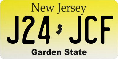NJ license plate J24JCF