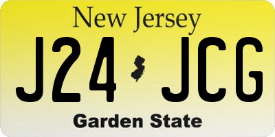 NJ license plate J24JCG