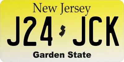 NJ license plate J24JCK
