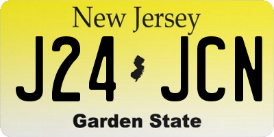 NJ license plate J24JCN