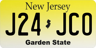 NJ license plate J24JCO