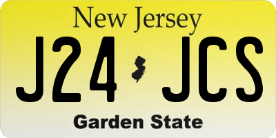 NJ license plate J24JCS