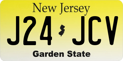 NJ license plate J24JCV