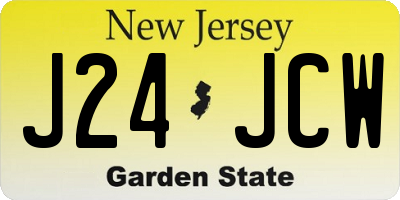 NJ license plate J24JCW