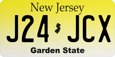 NJ license plate J24JCX