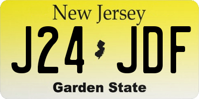 NJ license plate J24JDF