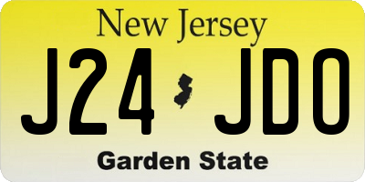 NJ license plate J24JDO