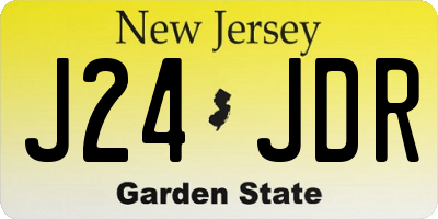 NJ license plate J24JDR