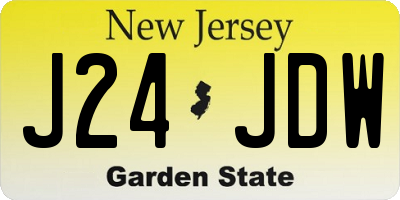 NJ license plate J24JDW