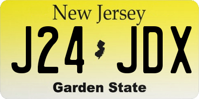 NJ license plate J24JDX