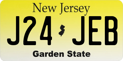 NJ license plate J24JEB
