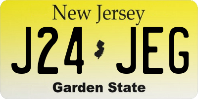 NJ license plate J24JEG