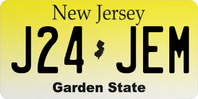 NJ license plate J24JEM