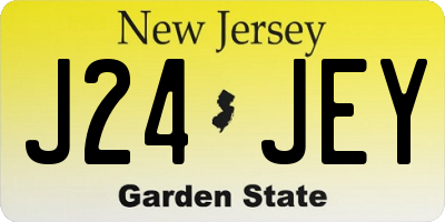 NJ license plate J24JEY
