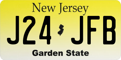 NJ license plate J24JFB