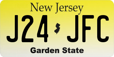 NJ license plate J24JFC