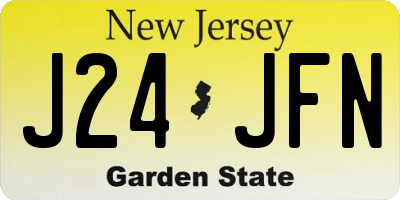 NJ license plate J24JFN