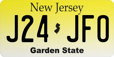 NJ license plate J24JFO