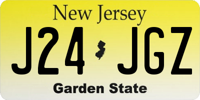 NJ license plate J24JGZ