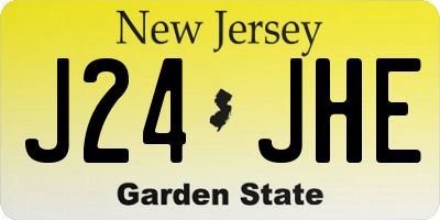 NJ license plate J24JHE