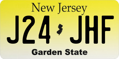 NJ license plate J24JHF