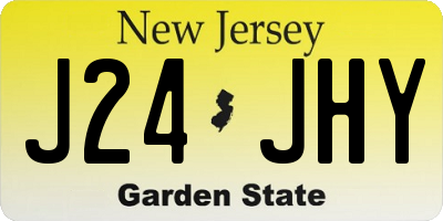 NJ license plate J24JHY