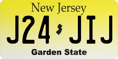 NJ license plate J24JIJ