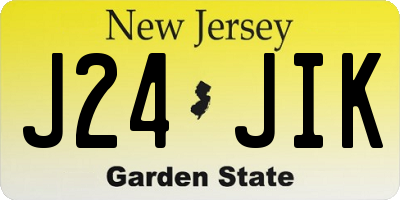 NJ license plate J24JIK