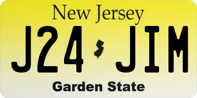 NJ license plate J24JIM