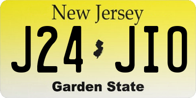 NJ license plate J24JIO